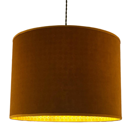 lampenkap in okerkleurig fluweel